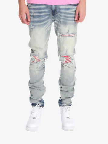 Heren Spijkerbroek Monza Pink