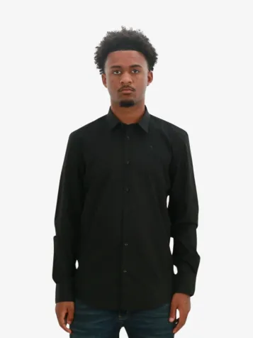 Heren Overhemd Napoli Slim Fit Zwart