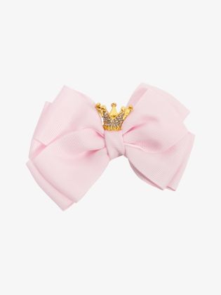 Meisjes Haarstrik Big Bow With Crown Pale Pink