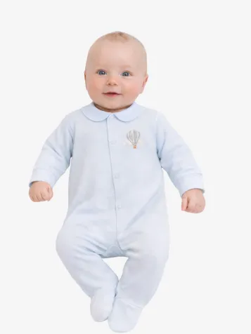 Jongens Boxpakje Luchtballon Pastel Blauw