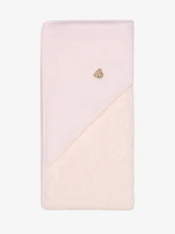 Meisjes Badcape 80x80cm Beer Roze