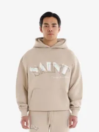 Saint Blanc Top Stitch Hoodie Feather Grey