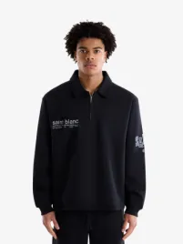 Saint Blanc Heren Sweater Dynamic Quarter Zip Up Zwart
