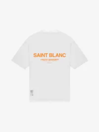 Saint Blanc Heren T-shirt No. 1 Bright White Abricot