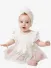 Caramelo Meisjes Jurk Muts Tulle Romper Diamantes Ivory