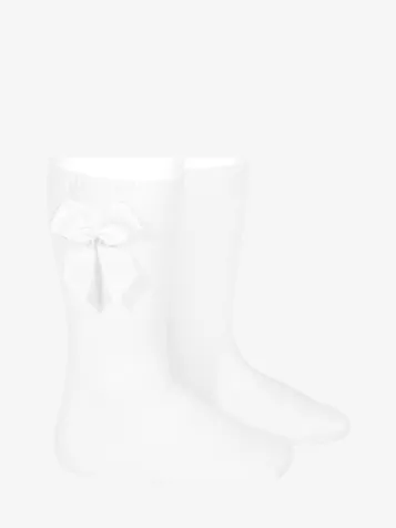 Meisjes Kniekousen Strik White