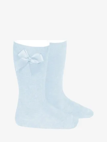 Meisjes Kniekousen Strik Baby Blue