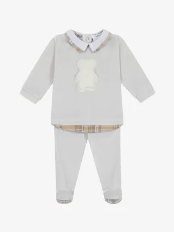 Jongens Boxpakje Velvet Sand Grey