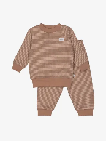 Unisex Kids Wafelpyjama Bruin