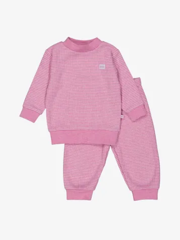 Meisjes Wafelpyjama Roze Melange
