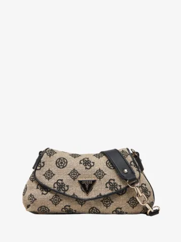 Guess Dames Tas Beyza Flap Shoulder Black Logo