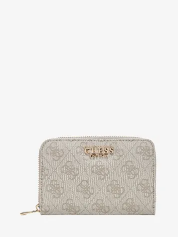 Guess Dames Portemonnee Zamira Small Dark Taupe Logo