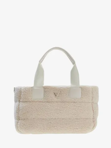 Guess Dames Tas Sherpa Mini Tote Neutral Milk