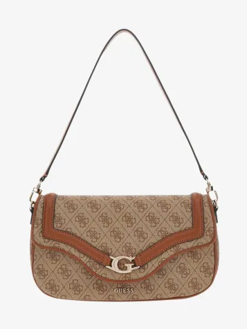 Guess Dames Tas Dea Schoudertas Latte Logo
