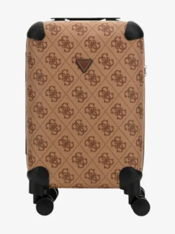 Guess Dames Koffer Handbagage Berta Latte Logo Brown