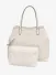 Guess Dames Tas Victtoria Large 2 in 1 Tote Bone Logo
