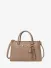 Guess Dames Tas Anise Triple Comp Satchel Dark Taupe Logo