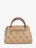 Guess Dames Tas Noelle Luxury Satchel Latte Logo Bruin