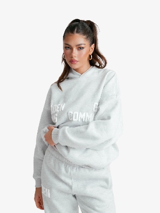 Dames Trui Gated Community Hoodie Oversized Fit Grijs