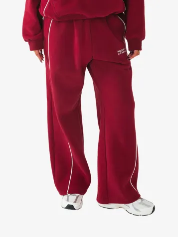 Dames Joggingbroek Tech Line Straight Burgundy	