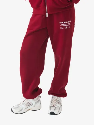 Dames Joggingbroek Label Burgundy