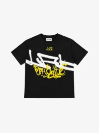 Lab Off White Jongens T-shirt Graffiti Zwart