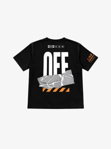 Jongens T-shirt Off Active Tape Zwart
