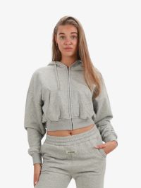 La Sisters Essential Cropped Hoodie Light Grey