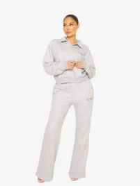 La Sisters Dames Set Polo Sweatsuit Grijs