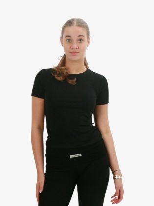 Dames Shirt Short Sleeve Lounge Top Zwart