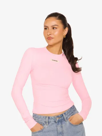 Dames Shirt Long Sleeve Essential Top Roze