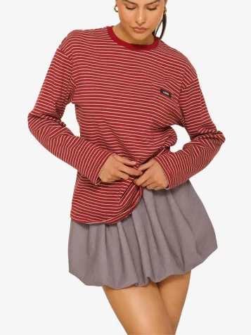 Dames Rok Mini Bubble Grijs