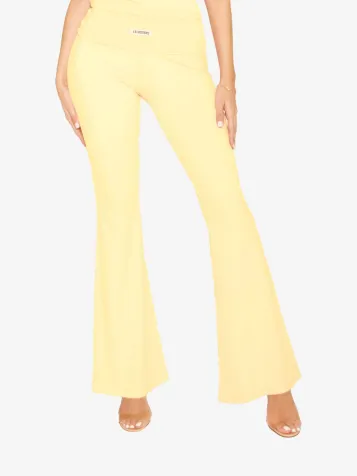 Dames Broek Flared Lounge Butter Yellow