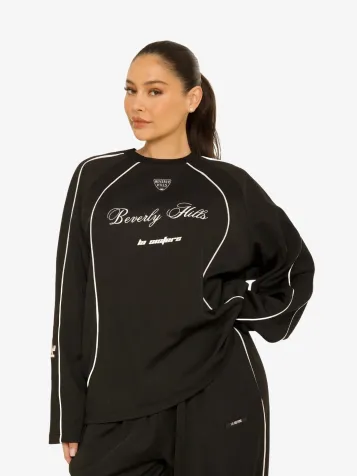 Dames Longsleeve Beverly Hills Zwart