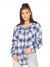 LA Sisters Oversized Check Shirt Blue