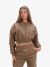 LA Sisters Dames Vest Essential Cropped Hoodie Taupe