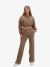 LA Sisters Dames Vest Essential Cropped Hoodie Taupe