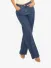 LA Sisters Dames Spijkerbroek Classic Straight Leg Jeans Medium Blue 