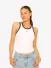 LA Sisters Dames Tanktop Essential Two Tone Ribbed Singlet Wit