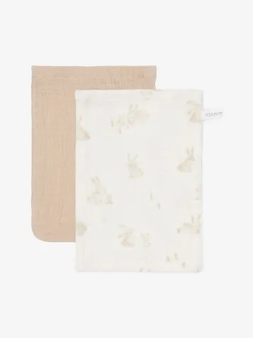 Unisex Baby Washandjes set hydrofiel Baby Bunny / Beige 21x14