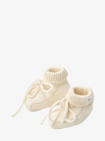 Unisex Baby Gebreide Slofjes Off White