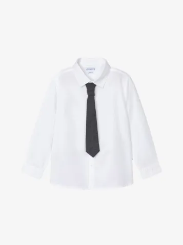 Jongens Overhemd Stropdas Wit