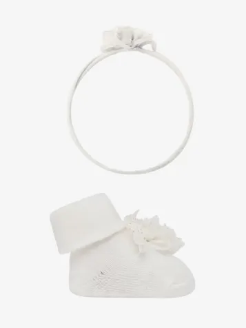 Meisjes Set Headband Sock Natural