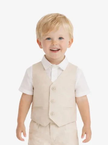 Jongens Gilet Oat Mixed