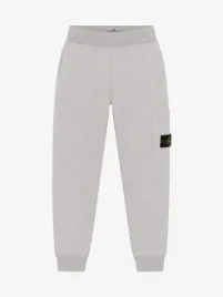 Stone Island Junior Jongens Joggingbroek Grijs Melange