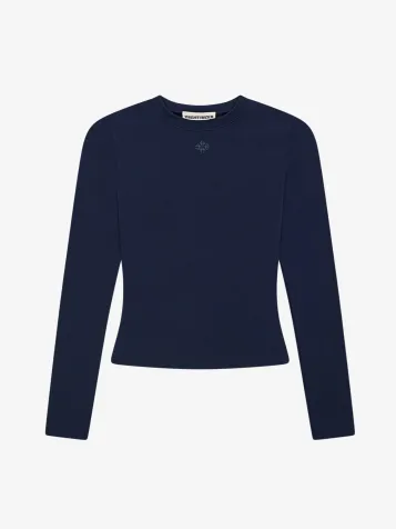 Dames Longsleeve Sculpting Stretch Dark Navy
