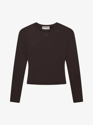 Dames Longsleeve Sculpting Stretch Chocolate