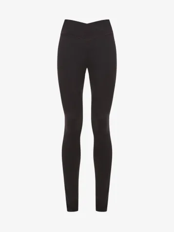 Dames Legging Sculpting Stretch Crossover Chocolate