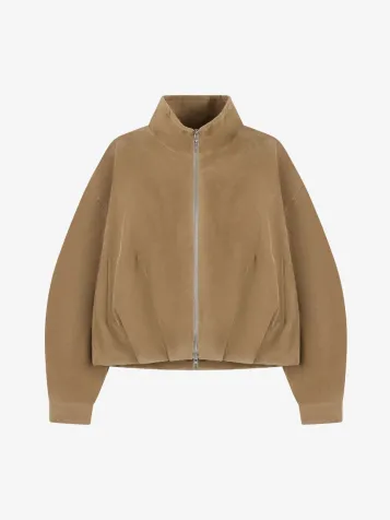 Unisex Faux Suede Jas Beige